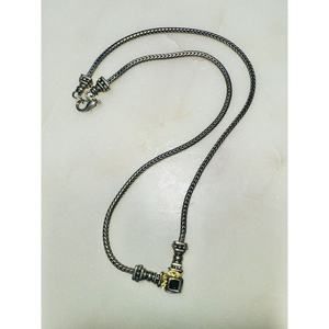 Vintage Signed Piscitelli Rope Necklace Gold Silver Two Tone 18”